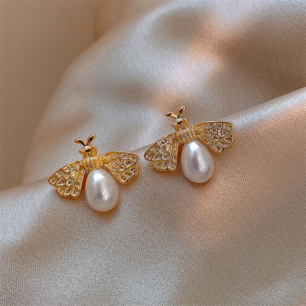 stud 2021 women vintage bee earring hypoallergenic needle imitation pearl animal earrings cute earings year jewelry, Golden;silver
stud 2021 women vintage bee earring hypoallergenic needle imitation pearl animal earrings cute earings year jewelry, Golden;silver