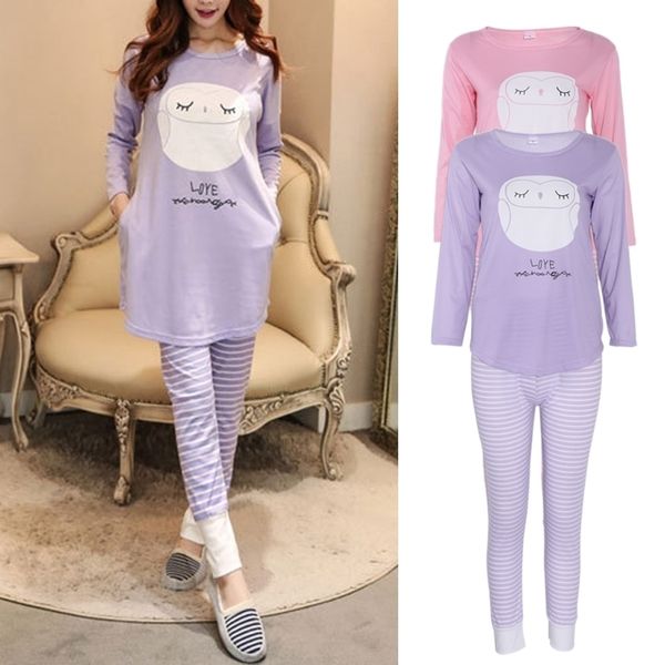 women long sleeve cartoon owl print and stripe pants pajamas set sleepwear # 201027, Black;red
women long sleeve cartoon owl print and stripe pants pajamas set sleepwear # 201027, Black;red