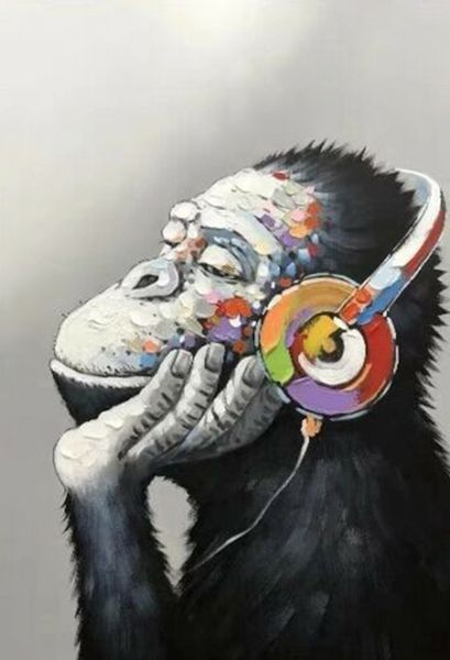 monkey with earphone home decoration handpainted &hd print oil paintings on canvas wall art pictures for wall decor 201016
monkey with earphone home decoration handpainted &hd print oil paintings on canvas wall art pictures for wall decor 201016