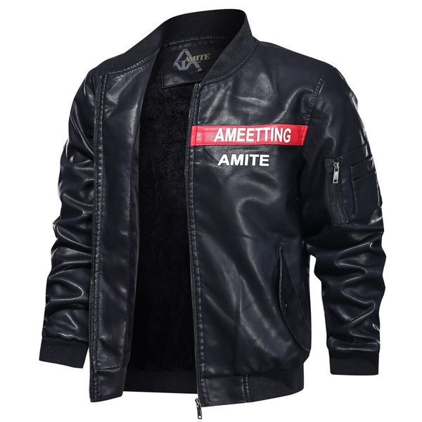 new winter leather jacket men stand collar motorcycle leather jacket fashion mens baseball coats plus size 201118, Black;brown
new winter leather jacket men stand collar motorcycle leather jacket fashion mens baseball coats plus size 201118, Black;brown