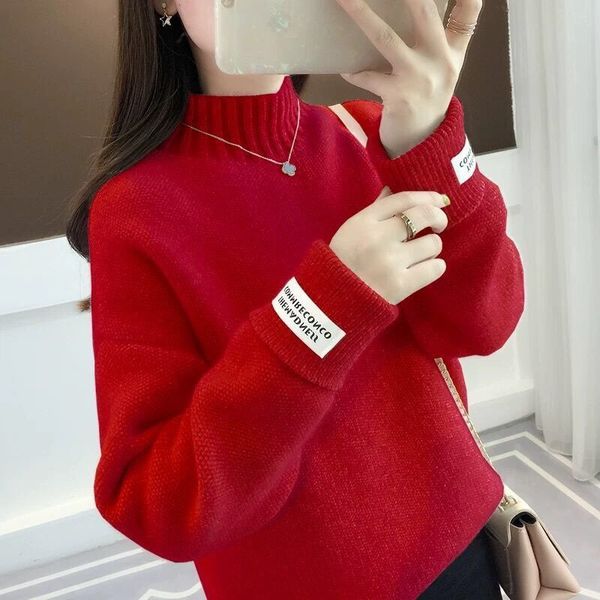 winter white sweater women casual loose thick sweaters lady turtleneck solid color simple knit pullover lj201126, White;black
winter white sweater women casual loose thick sweaters lady turtleneck solid color simple knit pullover lj201126, White;black