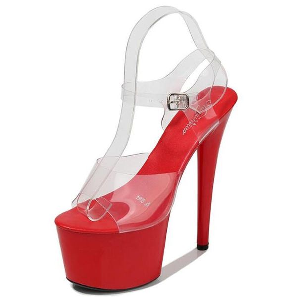 fashion 16.5cm thin high heels women sandals pvc buckle strap open toed waterproof platform party wedding shoes for women 2021, Black
fashion 16.5cm thin high heels women sandals pvc buckle strap open toed waterproof platform party wedding shoes for women 2021, Black