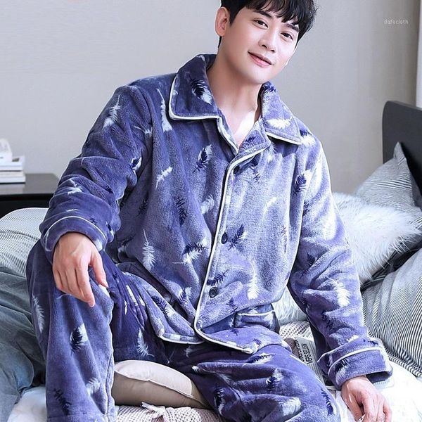 h5901 men thick flannel pajamas winter coral velvet home wear suit long sleeve autumn turn down collar casual male nightwear1, Black;brown
h5901 men thick flannel pajamas winter coral velvet home wear suit long sleeve autumn turn down collar casual male nightwear1, Black;brown