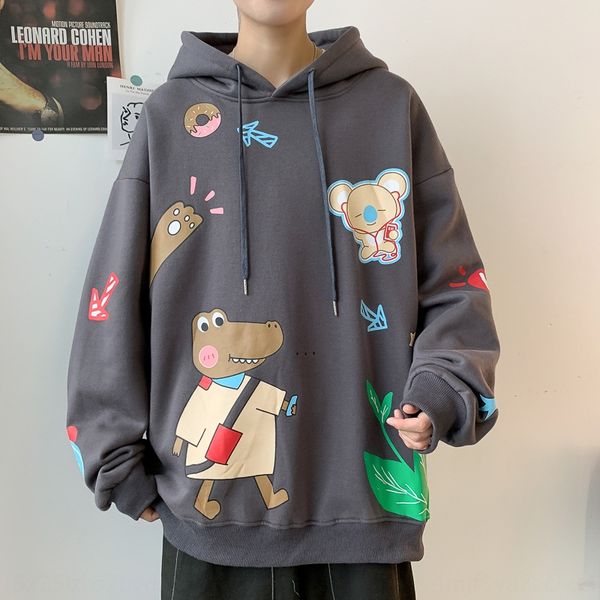 cartoon cute men's hooded trendy brand large size clothes loose casual couple korean style trendy coat coat sweater clothes sweater n2l, Black
cartoon cute men's hooded trendy brand large size clothes loose casual couple korean style trendy coat coat sweater clothes sweater n2l, Black