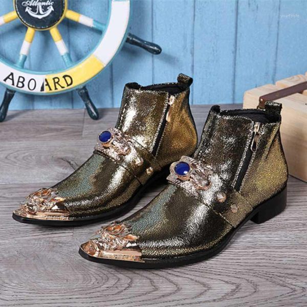 winter shoes genuine leather men boots gold pointed toe men ankle boots nightclub party dress shoes fashion motorcycle1, Black
winter shoes genuine leather men boots gold pointed toe men ankle boots nightclub party dress shoes fashion motorcycle1, Black
