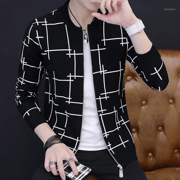 men's sweaters men sweater cardigan zipper 2021 autumn and winter korean style male slim trend knitted outerwear teenager boy m551, White;black
men's sweaters men sweater cardigan zipper 2021 autumn and winter korean style male slim trend knitted outerwear teenager boy m551, White;black