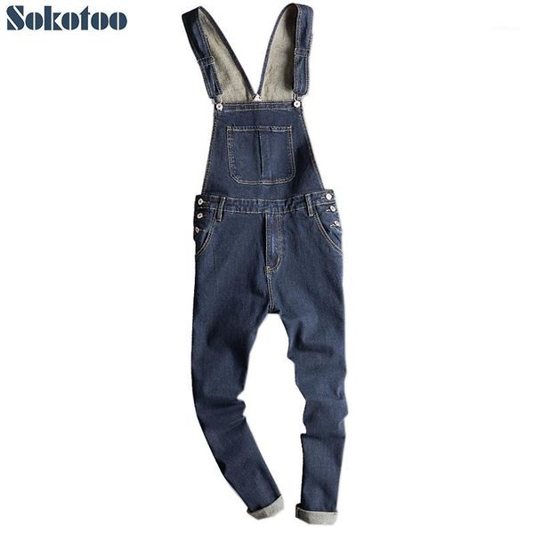 sokotoo men's dark blue denim bib overalls slim fit jeans casual pocket cargo pants suspenders jumpsuits1
sokotoo men's dark blue denim bib overalls slim fit jeans casual pocket cargo pants suspenders jumpsuits1