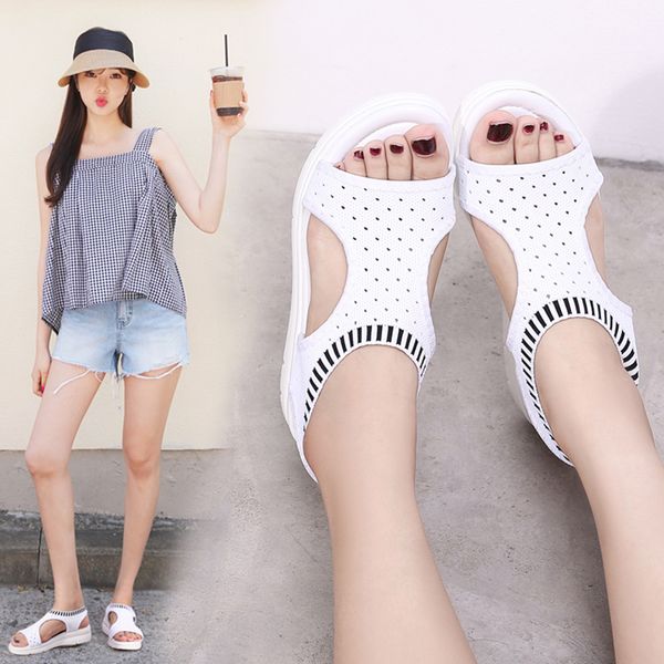 summer women's sandals shoes wild elastic belt sports flip flops flats women's thick bottom fish mouth mesh sandals, Black
summer women's sandals shoes wild elastic belt sports flip flops flats women's thick bottom fish mouth mesh sandals, Black