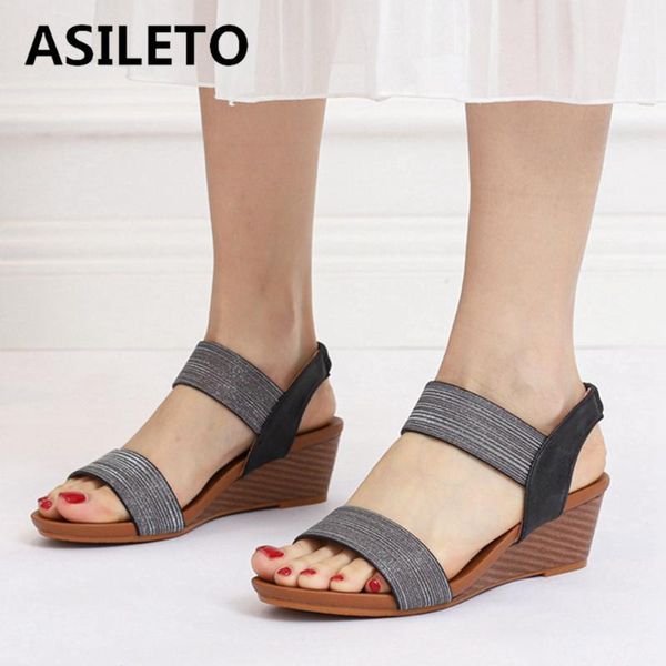 dress shoes asileto 2021 ladies sandals open toe 5cm wedge heels bling soft comfort slip-on big size 36-42 casual golden b23591, Black
dress shoes asileto 2021 ladies sandals open toe 5cm wedge heels bling soft comfort slip-on big size 36-42 casual golden b23591, Black