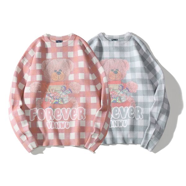sweater women harajuku plaid bear pattern pullover loose korean style thick autumn winter clothes knitted jumper woman sweater h1211, White;black
sweater women harajuku plaid bear pattern pullover loose korean style thick autumn winter clothes knitted jumper woman sweater h1211, White;black
