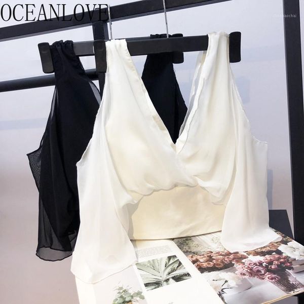 oceanlove solid chiffon blouse women spring summer short off shoulder korean shirts 2020 ins fashion blusas mujer 151411, White
oceanlove solid chiffon blouse women spring summer short off shoulder korean shirts 2020 ins fashion blusas mujer 151411, White