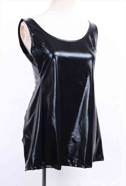 women black clubwear blouses lace up pvc faux leather bandage mini shirts wet look, White
women black clubwear blouses lace up pvc faux leather bandage mini shirts wet look, White