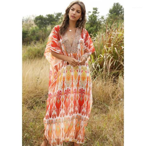 2020 bikini cover-ups boho deep v-neck summer beach dress chiffon tunic women plus size beach wear swim suit cover up a1461, White;black
2020 bikini cover-ups boho deep v-neck summer beach dress chiffon tunic women plus size beach wear swim suit cover up a1461, White;black
