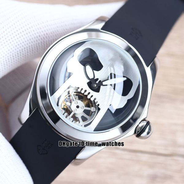 46mm bubble l016/03268 automatic mechanical mens watch steel case skull tourbillon sports watches black rubber strap, Slivery;brown
46mm bubble l016/03268 automatic mechanical mens watch steel case skull tourbillon sports watches black rubber strap, Slivery;brown