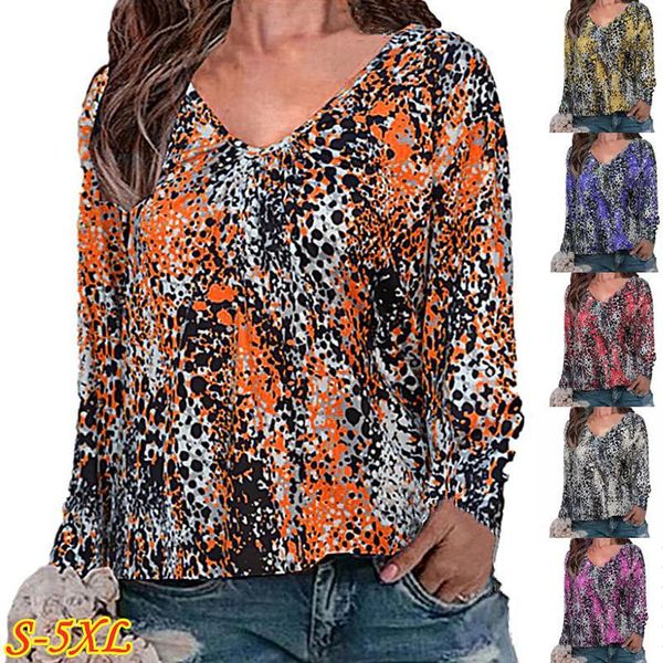 women's t-shirt womens spring casual pleated printed v-neck long sleeve plus size pullover loose ladies trip work, White
women's t-shirt womens spring casual pleated printed v-neck long sleeve plus size pullover loose ladies trip work, White