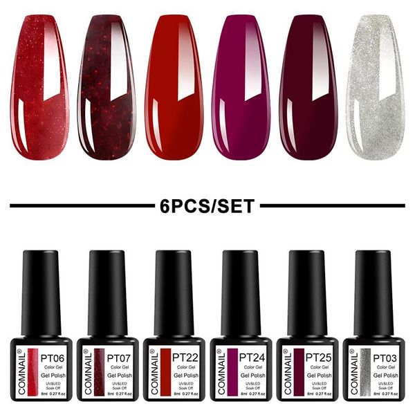 nail gel 6pcs set polish soak off uv led varnish long lasting lacquer cured by dryer semi permanent color, Red;pink
nail gel 6pcs set polish soak off uv led varnish long lasting lacquer cured by dryer semi permanent color, Red;pink