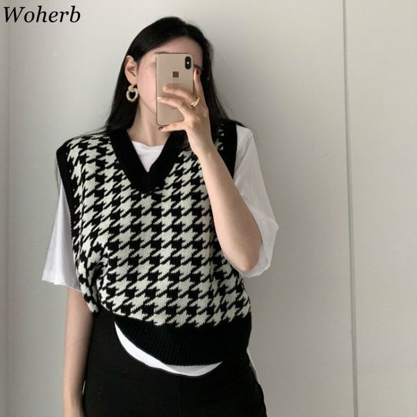 woman sweaters women croppes plaid knit vest sweater loose casuall oversize v-neck sleeveless tank fashion lady pullover y201128, White;black
woman sweaters women croppes plaid knit vest sweater loose casuall oversize v-neck sleeveless tank fashion lady pullover y201128, White;black