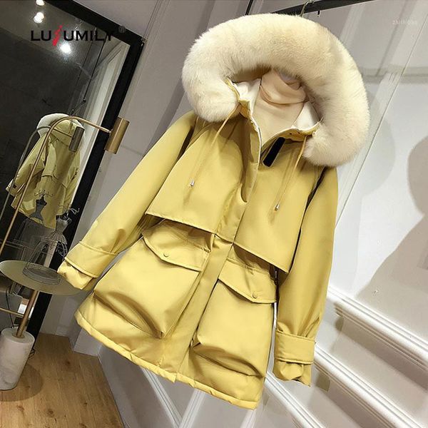 lusumily new arrivals white duck down parkas winter down jacket women warm big real fur coat female hooded sash tie up oversize1, Black
lusumily new arrivals white duck down parkas winter down jacket women warm big real fur coat female hooded sash tie up oversize1, Black