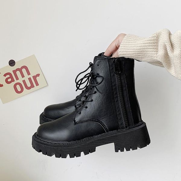 black boots booties ladies women's low shoes flat heel luxury designer round toe lace up zipper boots-women ankle lolita autumn
black boots booties ladies women's low shoes flat heel luxury designer round toe lace up zipper boots-women ankle lolita autumn