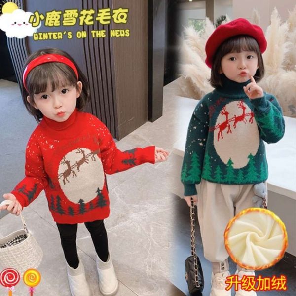 snow sweater deer and turtleneck girls' plush thickened 2020 children's winter wear baby's wtern sle pullover knitted ca06, Blue
snow sweater deer and turtleneck girls' plush thickened 2020 children's winter wear baby's wtern sle pullover knitted ca06, Blue