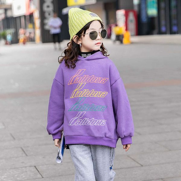 sweater hooded mycos 2020 girls' new kids' korean printed with foreign sle and veet children's pullover, Black
sweater hooded mycos 2020 girls' new kids' korean printed with foreign sle and veet children's pullover, Black