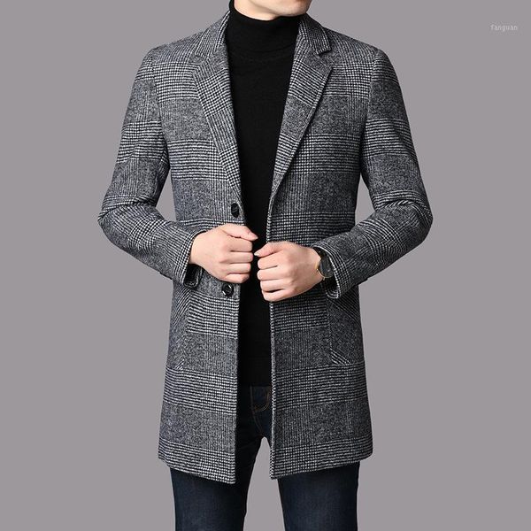 men's autumn and winter new men's wool coat fashion korean suit collar plaid city woolen casual coat for men1, Black
men's autumn and winter new men's wool coat fashion korean suit collar plaid city woolen casual coat for men1, Black