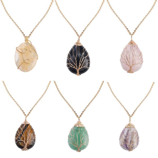 simple natural stone pendant necklaces multicolor manual winding wire teardrop natural stone necklace choker sweater chain for women jewelry, Silver
simple natural stone pendant necklaces multicolor manual winding wire teardrop natural stone necklace choker sweater chain for women jewelry, Silver