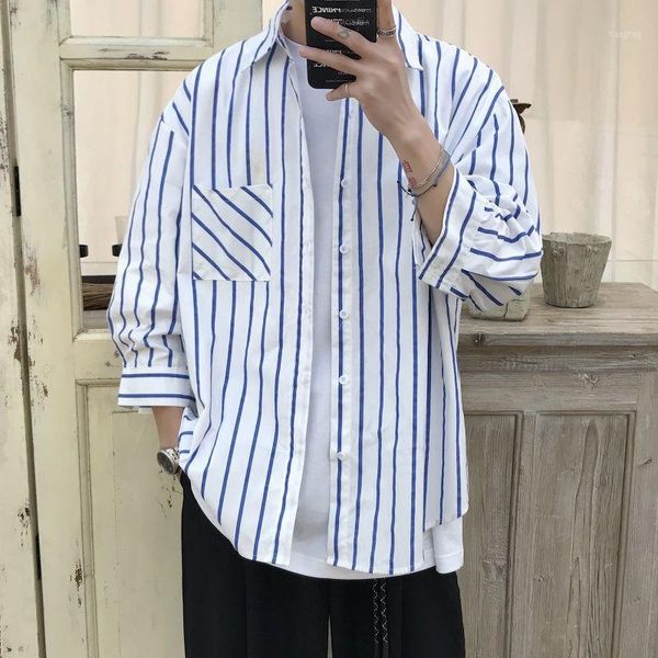 summer striped shirt men's fashion social men shirt business casual dress men streetwear loose loose sleeve mens1, White;black
summer striped shirt men's fashion social men shirt business casual dress men streetwear loose loose sleeve mens1, White;black