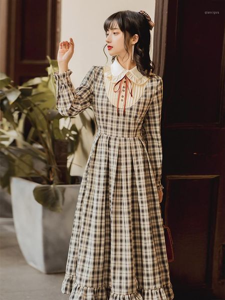 2020 new fashion women's clothing full plaid vintage dresses women woman dress1, Black;gray
2020 new fashion women's clothing full plaid vintage dresses women woman dress1, Black;gray