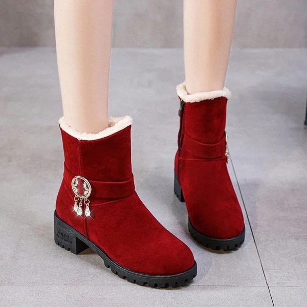 rimocy fashion metal crystal winter ankle boots for women long plush warm snow boots woman 2020 new comfortable mid heel shoes #gv3d, Black
rimocy fashion metal crystal winter ankle boots for women long plush warm snow boots woman 2020 new comfortable mid heel shoes #gv3d, Black