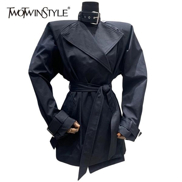 twotwinstyle black loose windbreaker for women lapel long sleeve high waist with sashes casual solid trench female fashion new, Tan;black
twotwinstyle black loose windbreaker for women lapel long sleeve high waist with sashes casual solid trench female fashion new, Tan;black