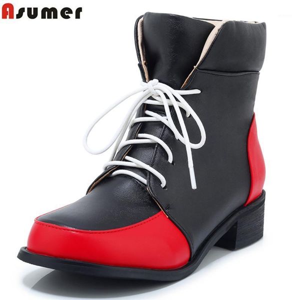 asumer plus size 33-46 new 2021 women boots round toe lace up mixed color square heel ankle boots autumn fashion ladies shoes1, Black
asumer plus size 33-46 new 2021 women boots round toe lace up mixed color square heel ankle boots autumn fashion ladies shoes1, Black