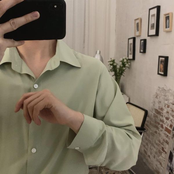 peppermint green shirt men's korean long sleeve loose versatile fashion thin style in spring and summer, White;black
peppermint green shirt men's korean long sleeve loose versatile fashion thin style in spring and summer, White;black