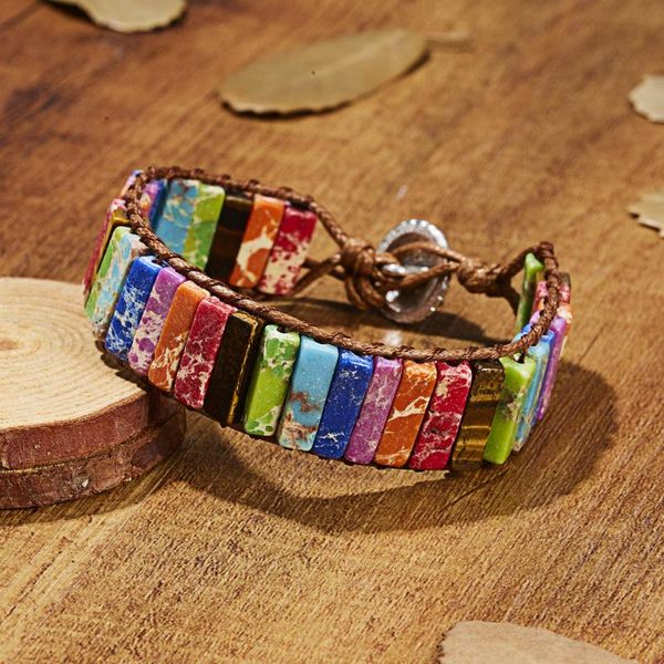 handmade leather wrap 7 chakra beaded bracelets colorful natural stone single-layer national style slipknot bangle for women, Black
handmade leather wrap 7 chakra beaded bracelets colorful natural stone single-layer national style slipknot bangle for women, Black