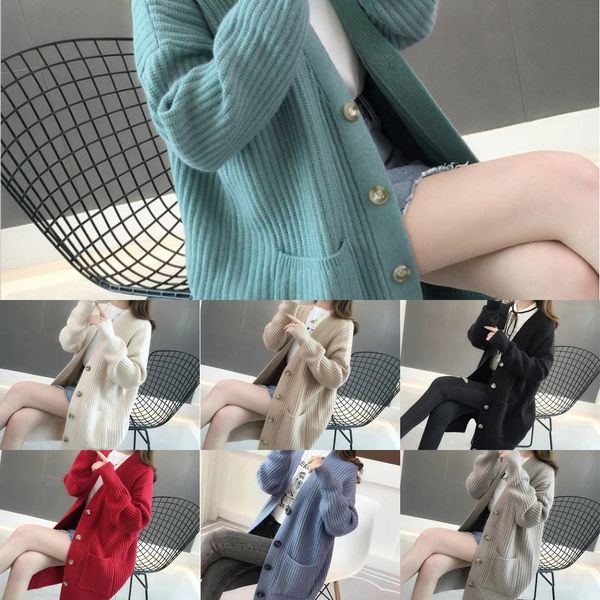 autumn 2020 new korean loose knit cardigan women's lazy coat sweater style medium long single breasted sweater coat kgtwd, White;black
autumn 2020 new korean loose knit cardigan women's lazy coat sweater style medium long single breasted sweater coat kgtwd, White;black