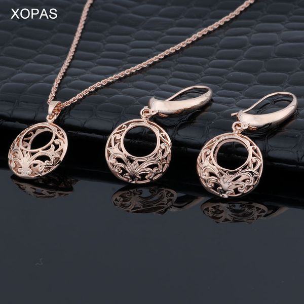 xopas earrings set for women 585 rose gold color double layers carved oval shaped hollow women's jewelry set, Silver
xopas earrings set for women 585 rose gold color double layers carved oval shaped hollow women's jewelry set, Silver