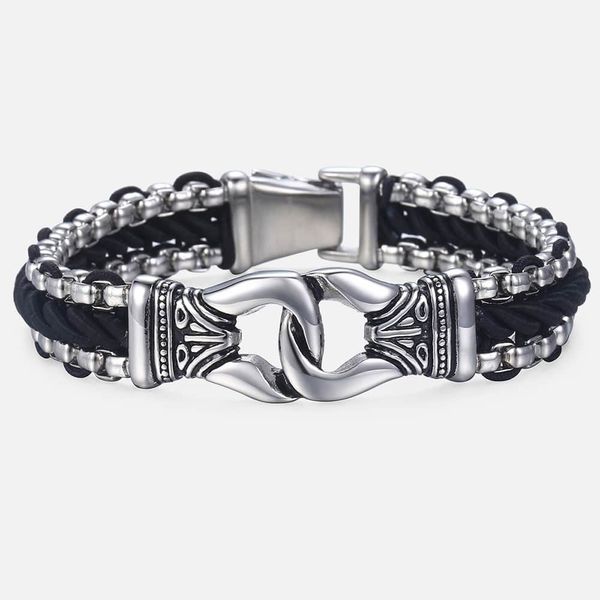 trendsmax men's bracelets black leather strand stainless steel knot bracelet male fashion jewelry dropshipping gifts 13mm hb496 200928
trendsmax men's bracelets black leather strand stainless steel knot bracelet male fashion jewelry dropshipping gifts 13mm hb496 200928