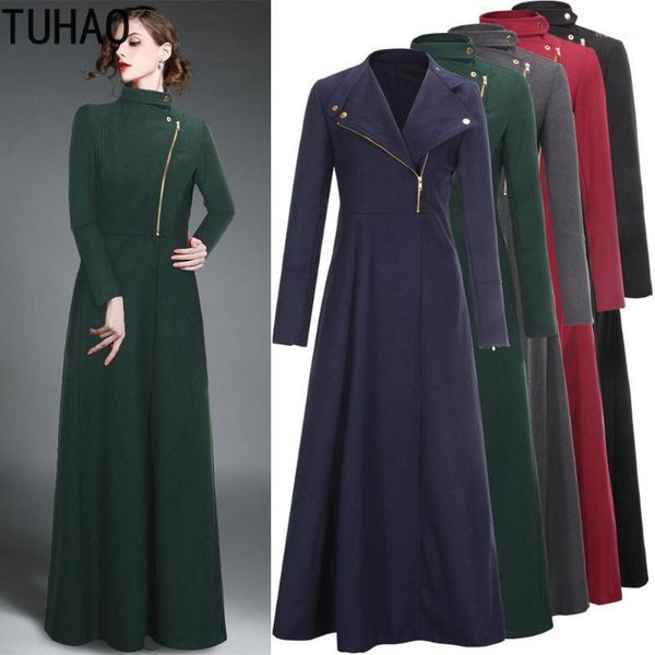 tuhao 2019 autumn winter office lady long dress women woolen coat zipper elegant maxi long wool blends female vestidos lw1451, Black
tuhao 2019 autumn winter office lady long dress women woolen coat zipper elegant maxi long wool blends female vestidos lw1451, Black