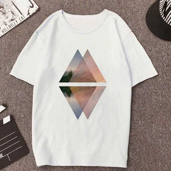 women's new geometric figure printed women short sleeve summer t shirt harajuku fashion landscape t-shirt, White
women's new geometric figure printed women short sleeve summer t shirt harajuku fashion landscape t-shirt, White