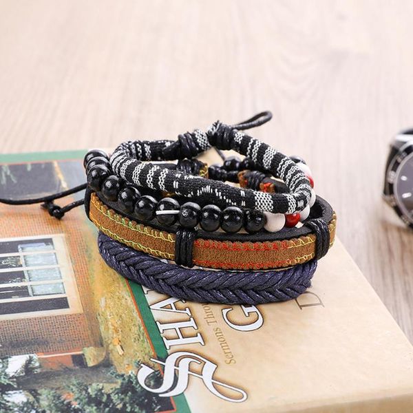 eif dock 4pcs/set handmade fashion trendy vintage female femme homme male punk wood bead charm men leather bracelet f qyldps
eif dock 4pcs/set handmade fashion trendy vintage female femme homme male punk wood bead charm men leather bracelet f qyldps