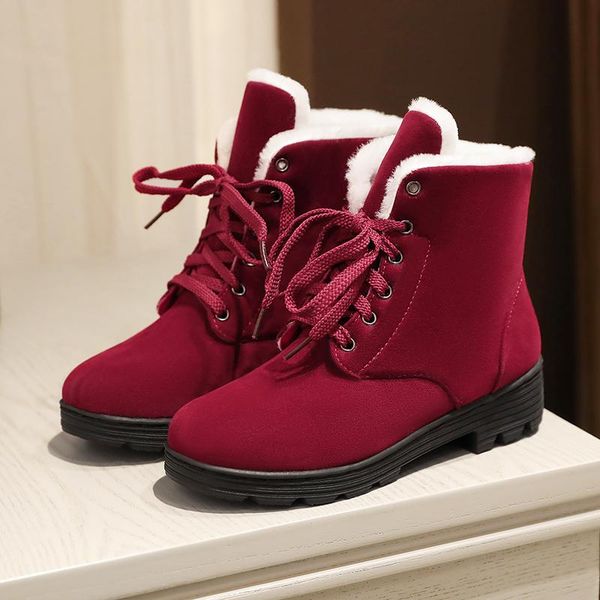 basic ankle boots warm women snow boots flock lace up thick med heels shoes for women party casual shoes woman, Black
basic ankle boots warm women snow boots flock lace up thick med heels shoes for women party casual shoes woman, Black