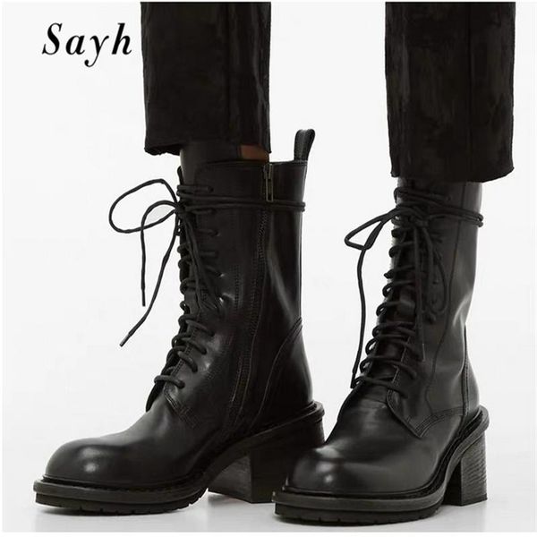 boots 2021 brand women ankle genuine leather thick sole motorcycle knight round toe winter platform short botas, Black
boots 2021 brand women ankle genuine leather thick sole motorcycle knight round toe winter platform short botas, Black