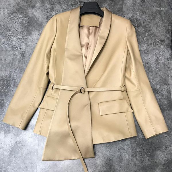 genuine leather coat women's elegant irregular real sheepskin jacket with belt new fashion spring autumn office ladies blazer1, Black
genuine leather coat women's elegant irregular real sheepskin jacket with belt new fashion spring autumn office ladies blazer1, Black