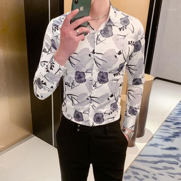 2020 floral print shirt men casual dress shirts slim fit long sleeve streetwear social blouse camisas para hombre chemise homme1, White;black
2020 floral print shirt men casual dress shirts slim fit long sleeve streetwear social blouse camisas para hombre chemise homme1, White;black