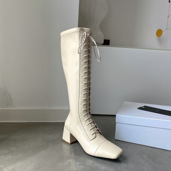 2021 new knee high retro toe lace up fashion long boots cow leather pu square heel women shoes size 34-39 vauf, Black
2021 new knee high retro toe lace up fashion long boots cow leather pu square heel women shoes size 34-39 vauf, Black