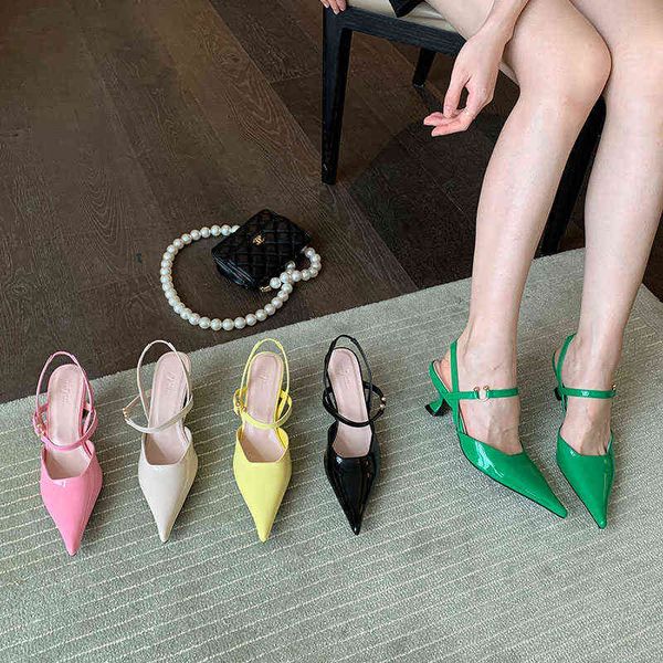 sandels spring women shoes pink slingback sandals thin low heel pointed toe ladies dress pumps patent laether mules muje 220303, Black
sandels spring women shoes pink slingback sandals thin low heel pointed toe ladies dress pumps patent laether mules muje 220303, Black