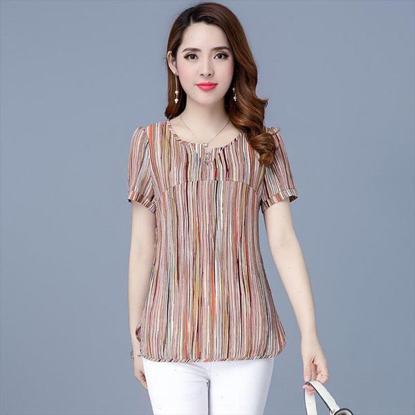 women spring summer style chiffon blouses shirts lady casual striped yellow green short sleeve blusas df2641, White
women spring summer style chiffon blouses shirts lady casual striped yellow green short sleeve blusas df2641, White
