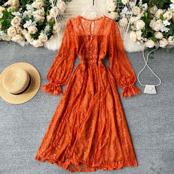 2021 new female singer vintage lace puff button the line dressed in solid autumn shreds dress long k1an, Black;gray
2021 new female singer vintage lace puff button the line dressed in solid autumn shreds dress long k1an, Black;gray