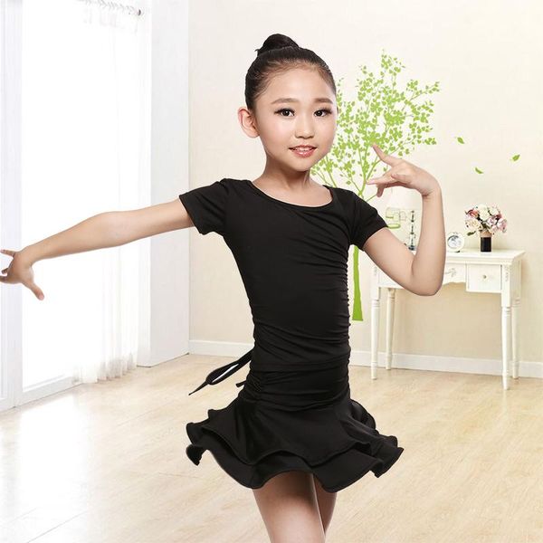 stage wear children's latin dance performance costume child kids dancewear short sleeve ballroom cha rumba tango dresses, Black;red
stage wear children's latin dance performance costume child kids dancewear short sleeve ballroom cha rumba tango dresses, Black;red