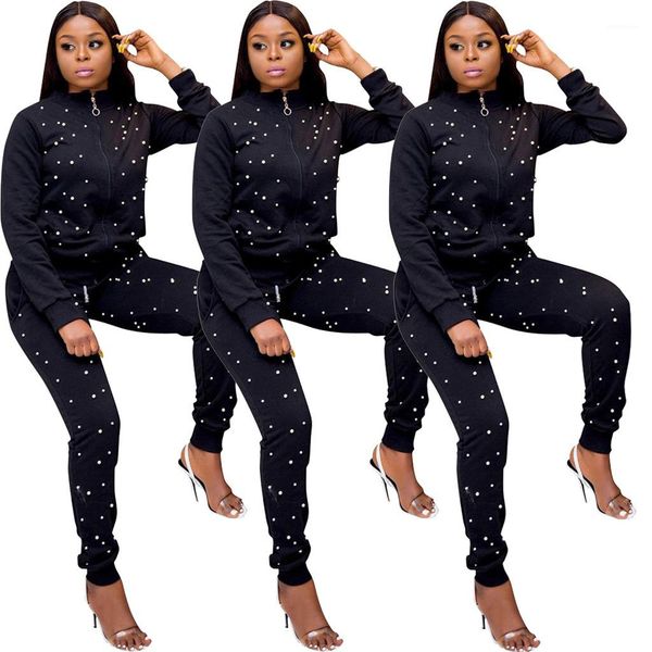 sets autumn winter long sleeve beads cardigan coat fashion casual woman two piece outfit womens clothing pants, White
sets autumn winter long sleeve beads cardigan coat fashion casual woman two piece outfit womens clothing pants, White